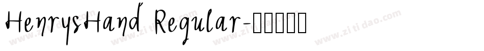 HenrysHand Regular字体转换